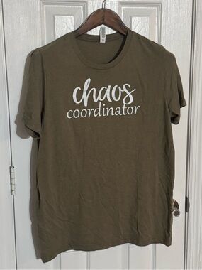 Bella Canvas Olive Green 'Chaos Coordinator' Short Sleeve Tee